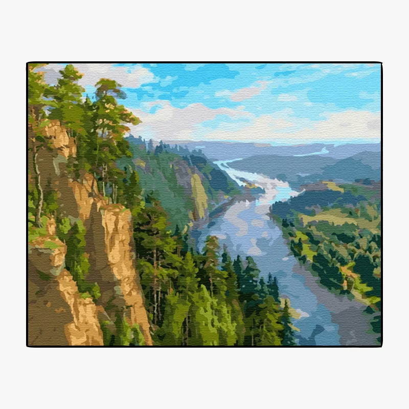 paint boy 40*50 paint by numbers Landscape, river, mountain, wall painting wholesale