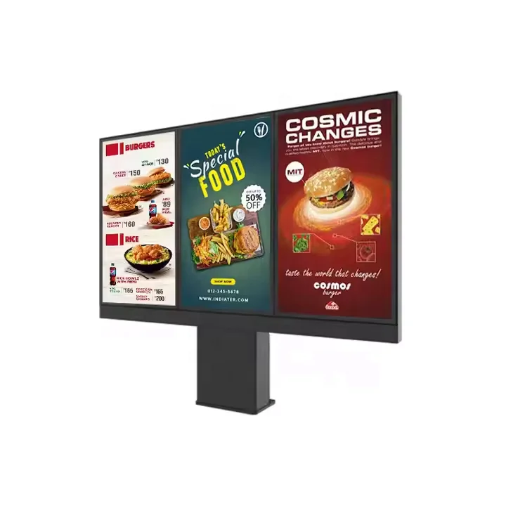 LDZdisplay высокая яркость 2500 ниты 55 дюймов уличный тройной экран ЖК-дисплей цифровые платы для проезда меню магазина быстрого питания