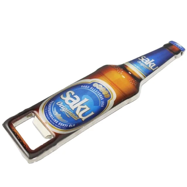 Custom promotional beer bottle opener with sticker epoxy