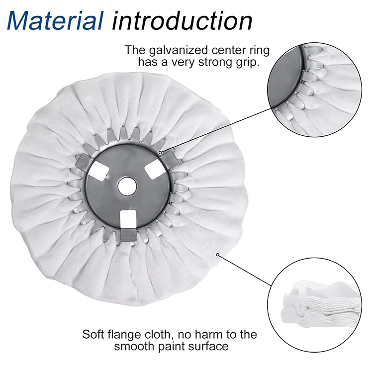PEXMIENATS 18 INCH White Flannel Airway Mirror Metal Polishing Wheel Soft Cloth Polishing Wheel