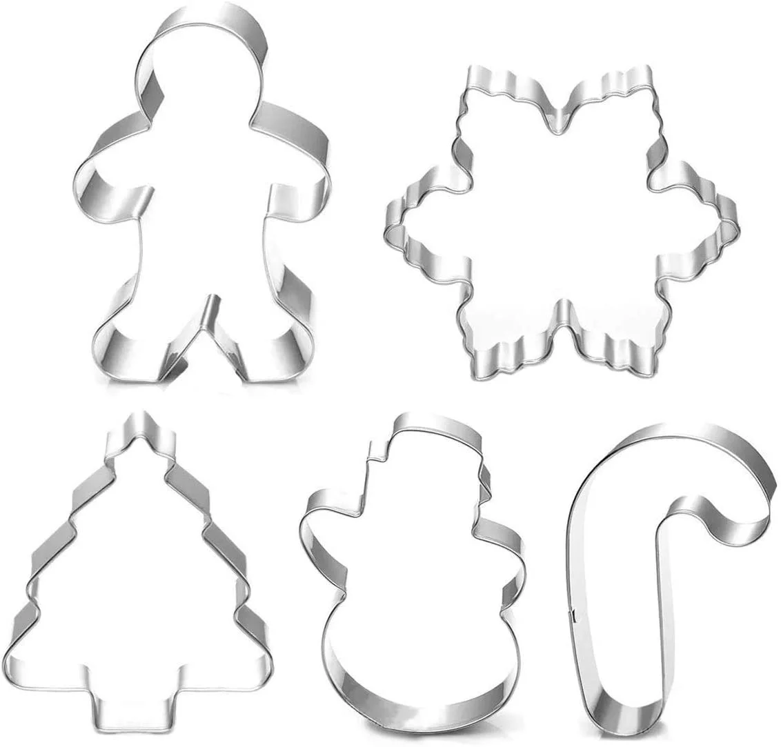 Hot sale stainless steel Christmas Cookie Cutter Set Decent Size Holiday Cookies Molds