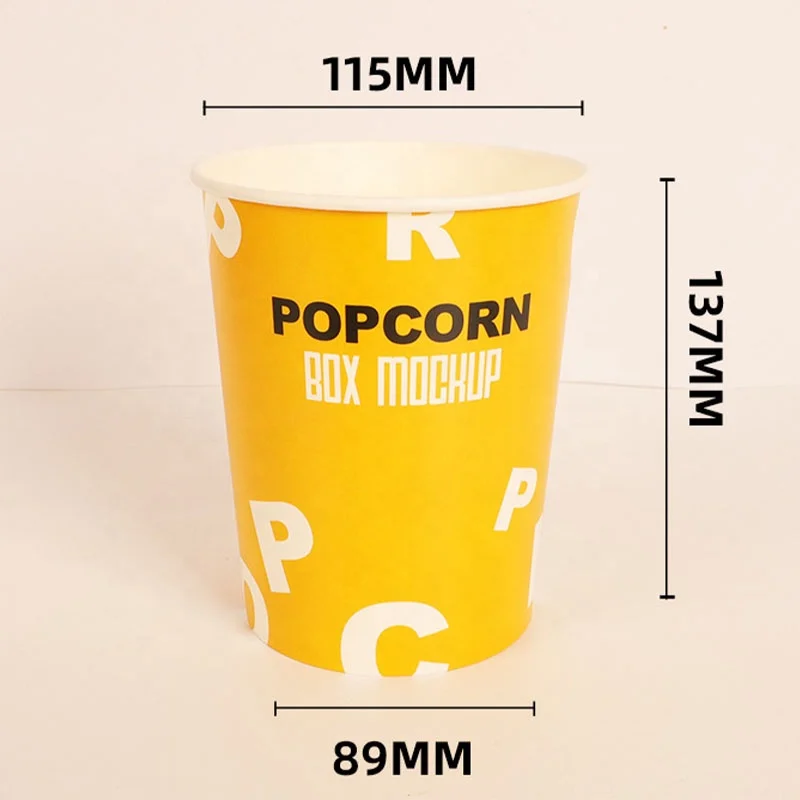 Popcorn Paper Bucket Disposable Wholesale Thickened Packing Bucket Special Customized Popcorn Packing Boxes