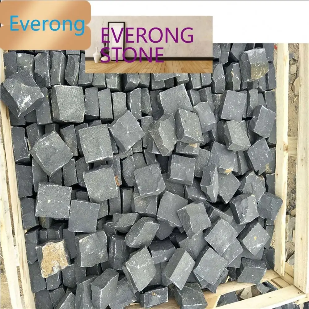 Black Basalt Cobble Stone Paving Stone for Pebble Stone Black Basalt Driving Road
