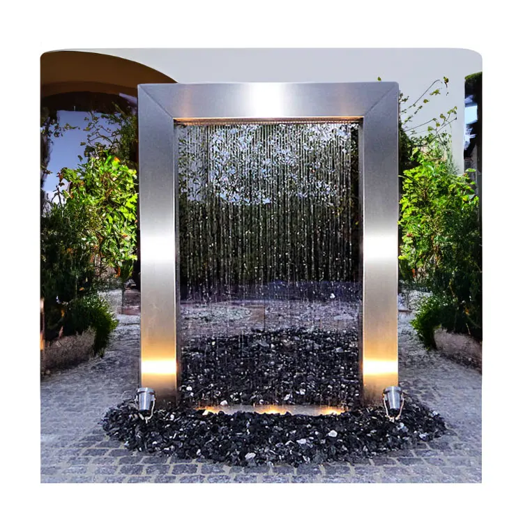 Outdoor Metal Water Features Landscape Corten Steel Water Fountains Indoor  Stainless Steel Waterfall Fountain