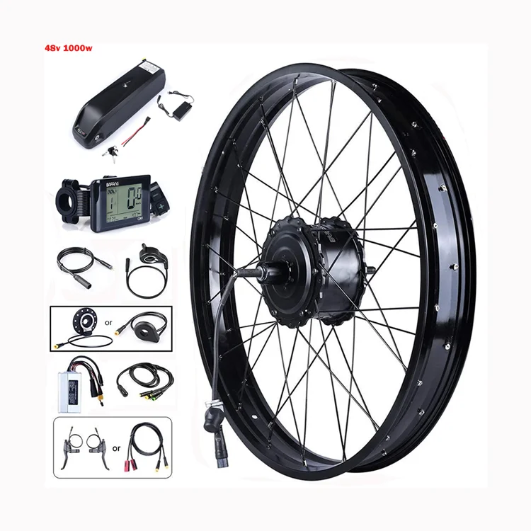Akkubici Wheel Part 1000W 48V power rear hub DC motor for electric bike conversion kit for Cassette Flywheel with battery