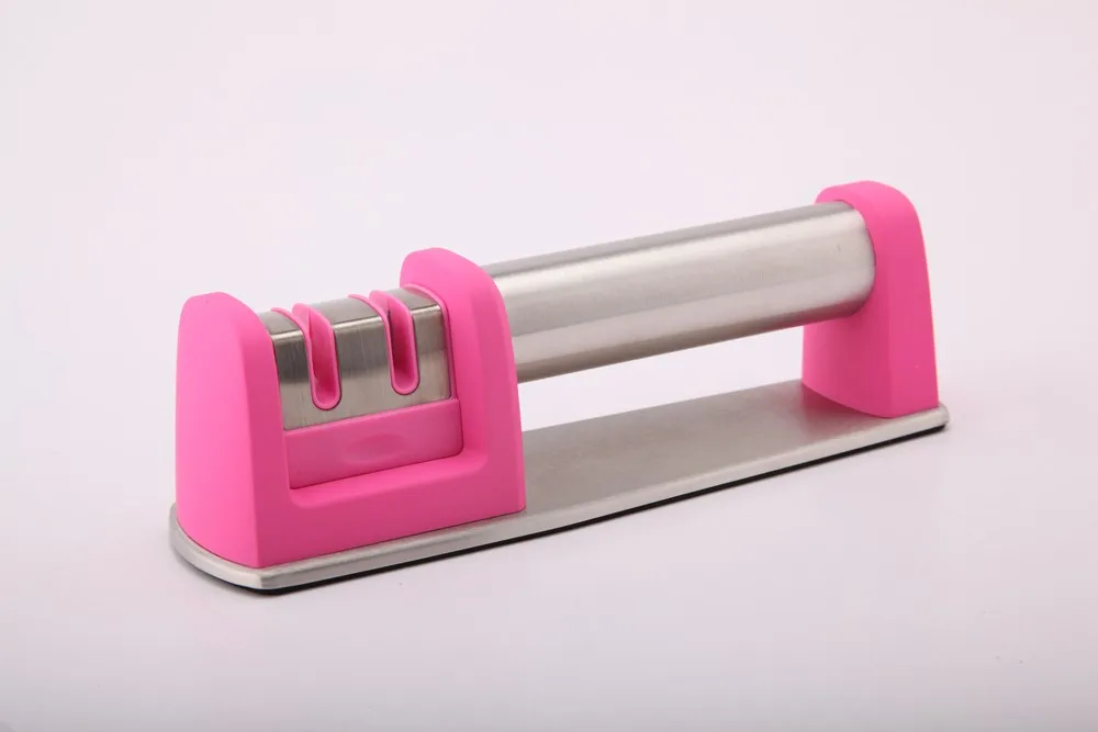 Priority Chef Knife Sharpener for Straight and Serrated Knives, 2-Stage Diamond Coated Wheel System