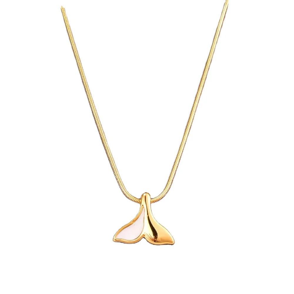 PVD 18k gold plated mermaid pendant jewelry kids necklace