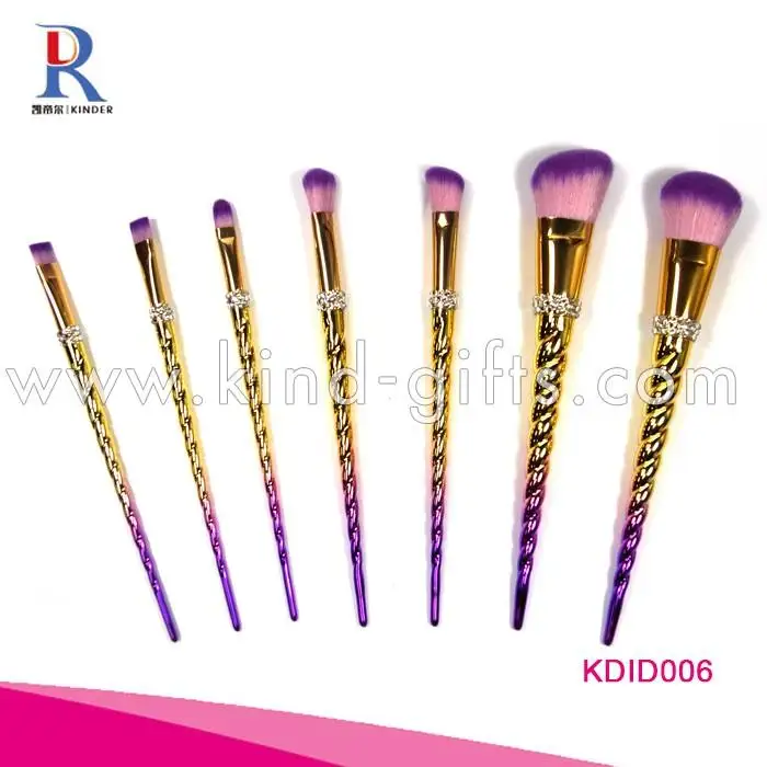 Cute Kids Favors Beauty Needs Personalised Luxury Custom 7Pcs Private Label Diamond Makeup Brush Set