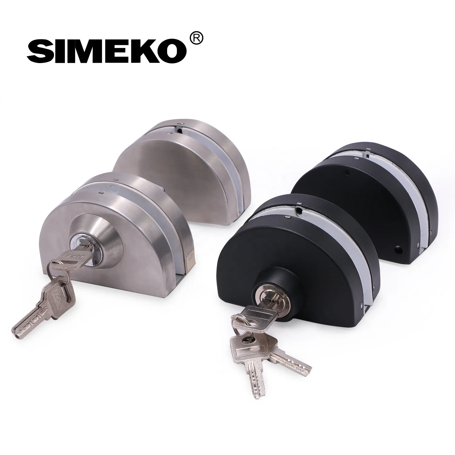 hot sale door control hardware Black semicircle glass door lock security center main door clamp lock