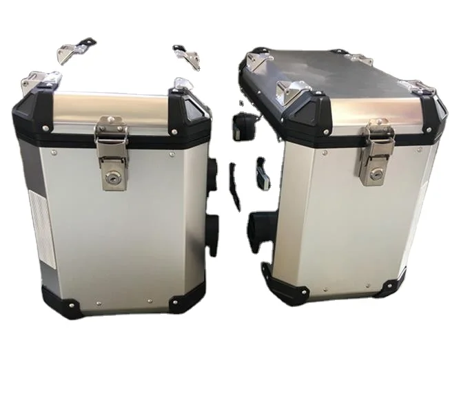 ALUMINUM MOTORCYCLE TAIL CASE SIDE BOX ALUMINUM TOP CASE FOR KAWASAKI VERSYS 650 SILVER COLOR TAIL BOX