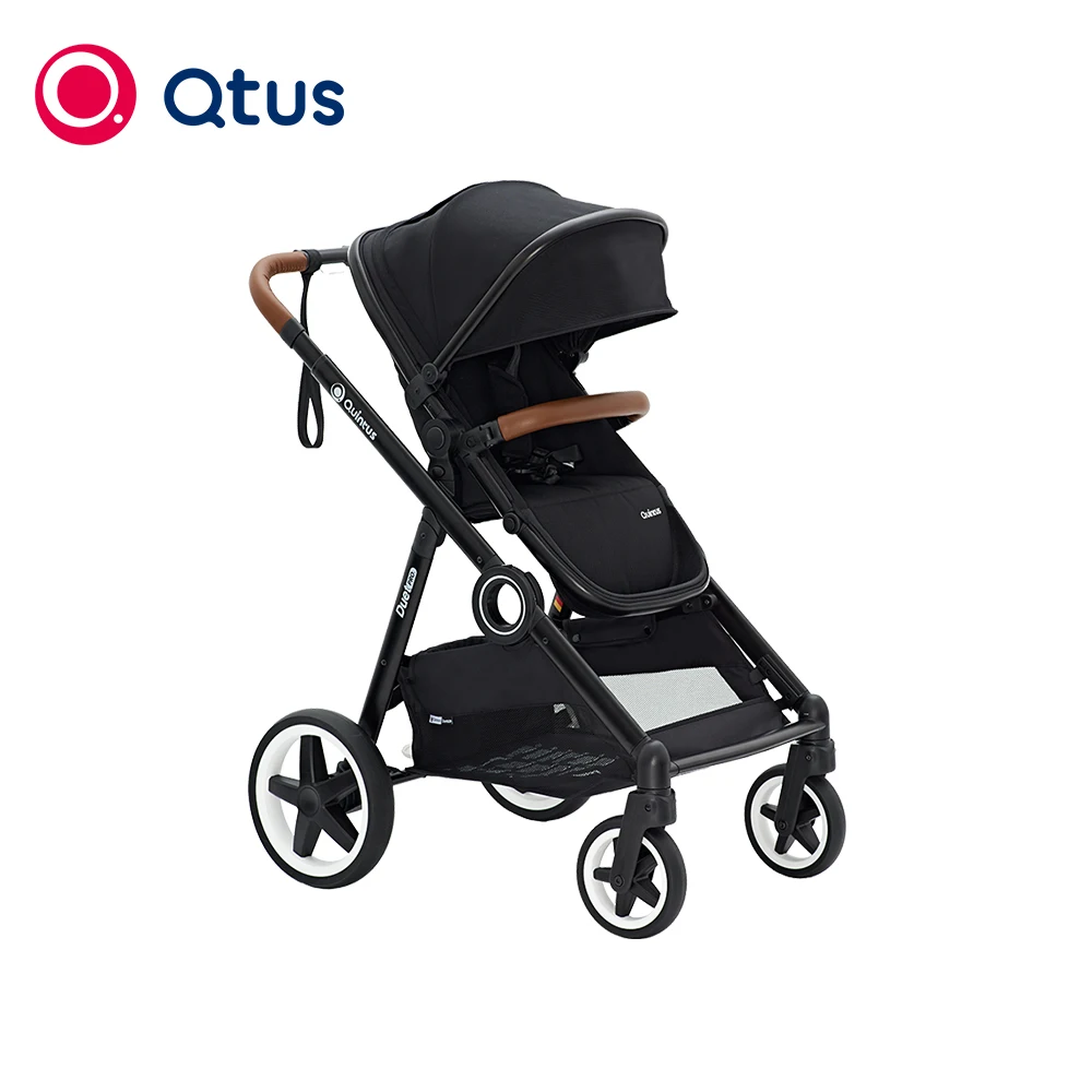 QTUS DuetPro(Mono MODEL)) with one seat, transformed into baby double stroller, Design for travel, Premium Suspension PU Wheels