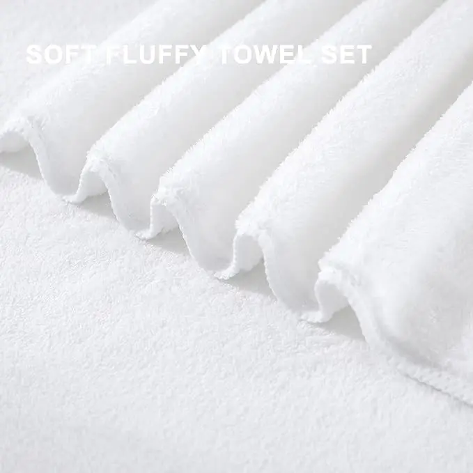 Wholesale Luxury Custom Logo Quick Dry 100% Cotton Fabric Hotel Soft Large White Face Hand Hair Towels Bath Towel Set For Hotel
