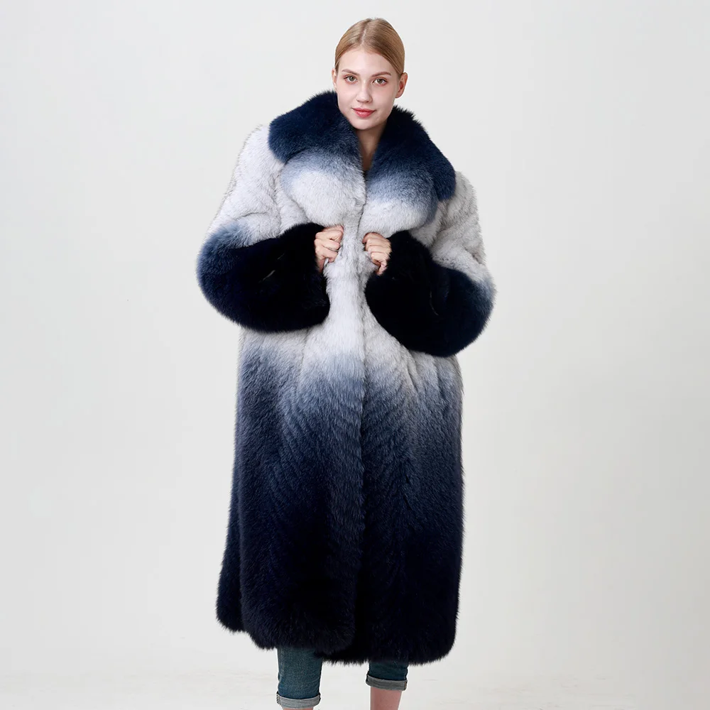 Loose Fur Coat Full Sleeves Long Style Luxury Thick Warm Fluffy Winter Fur Coats For Women