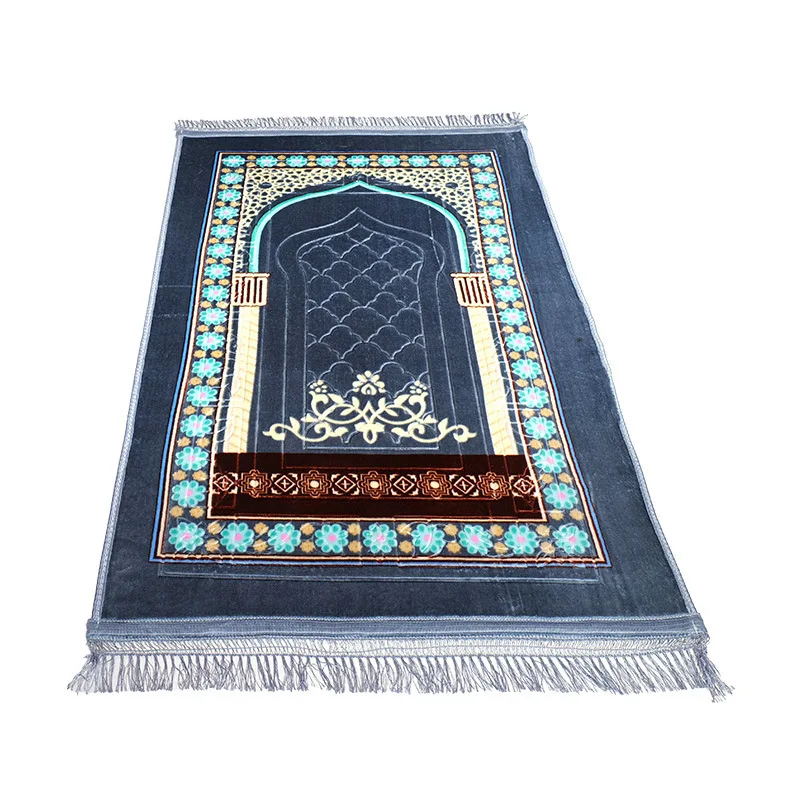 PM137 Velvet Worship Rug Luxury Ramadan Prayer Mat Carpet Muslim Arabic Islamic Indonesia Prayer Rug