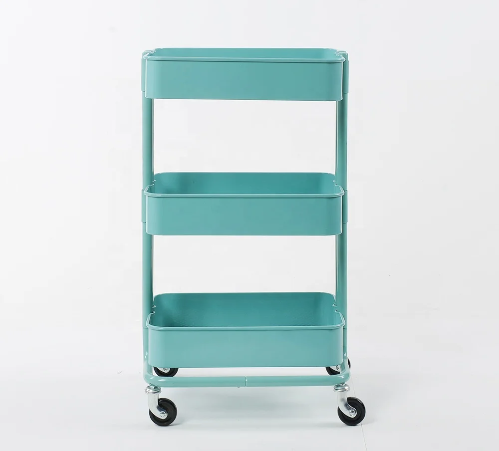 Colorful Rolling Metal Kitchen Trolley Cart