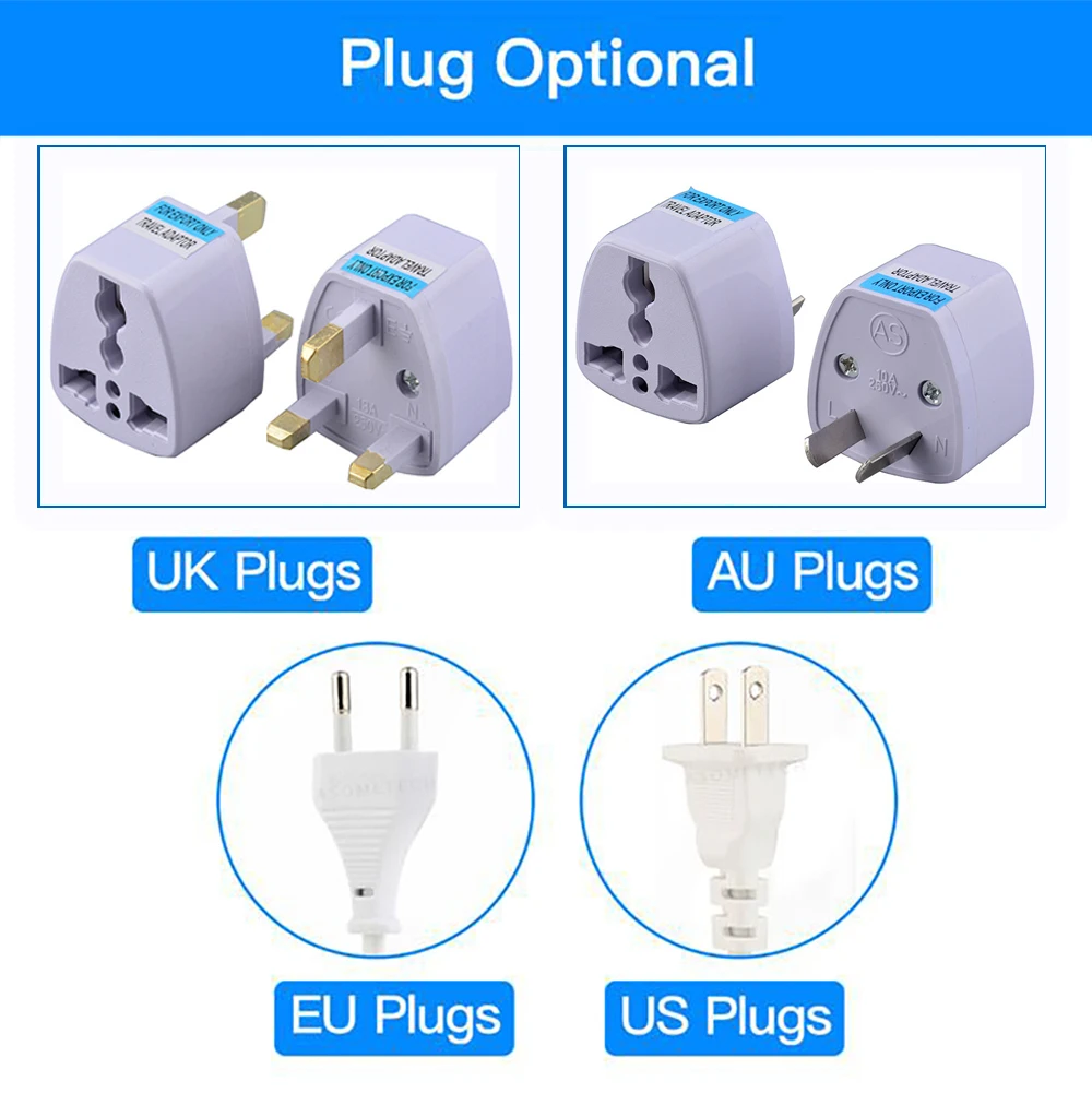 40W USB Phone Charger QC3.0 USB C Type C Fast Charger 8 Ports 8A Digital Display Charging Station Portable Travel Wall Charger