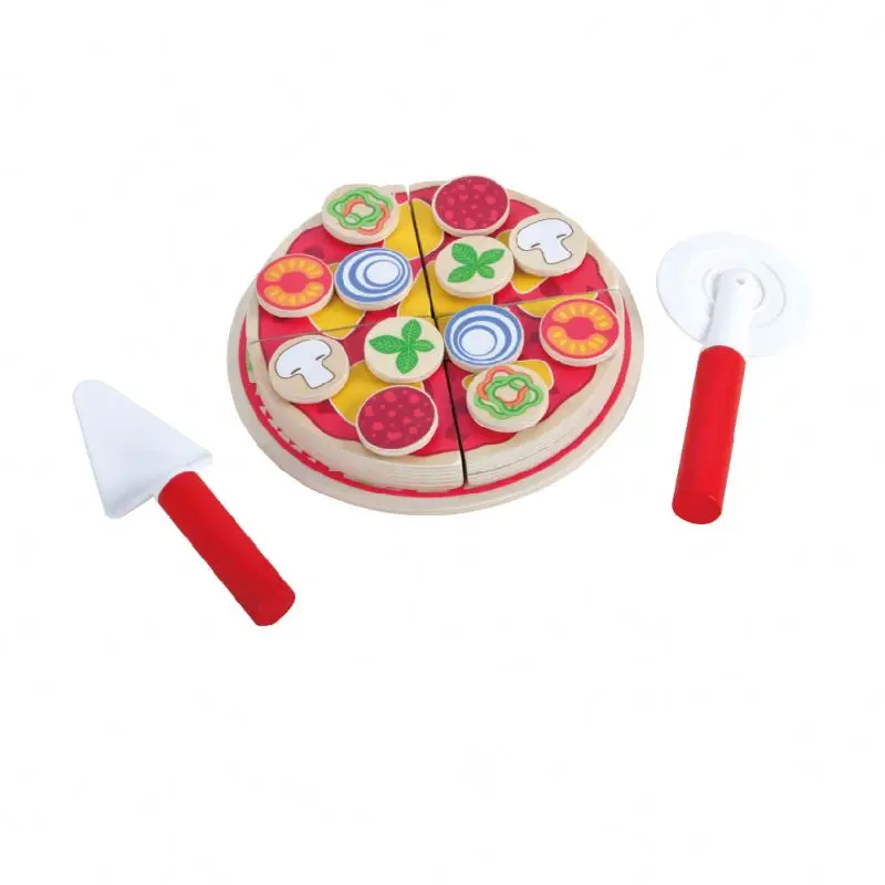 Educational Toys Food Games Pretend Play Wooden Kitchen Set Toy Pizza Parlor Pretend Play Set Pizza Kit Toy