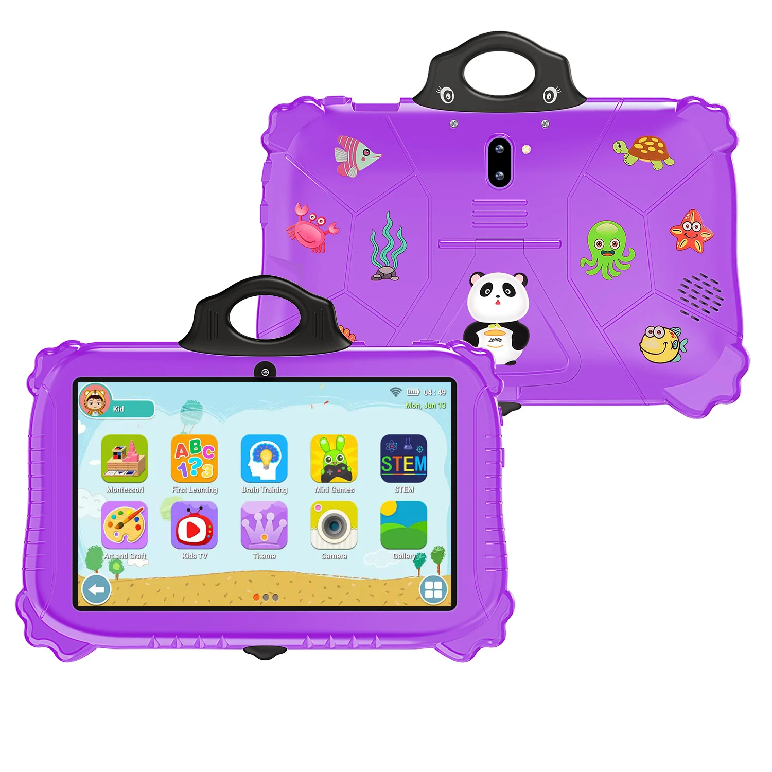 Nice Hot Cheap Price Panda Android Kids Tablet Mini 7 Inch Learning Educational Rugged Barata PC with Handle For Children