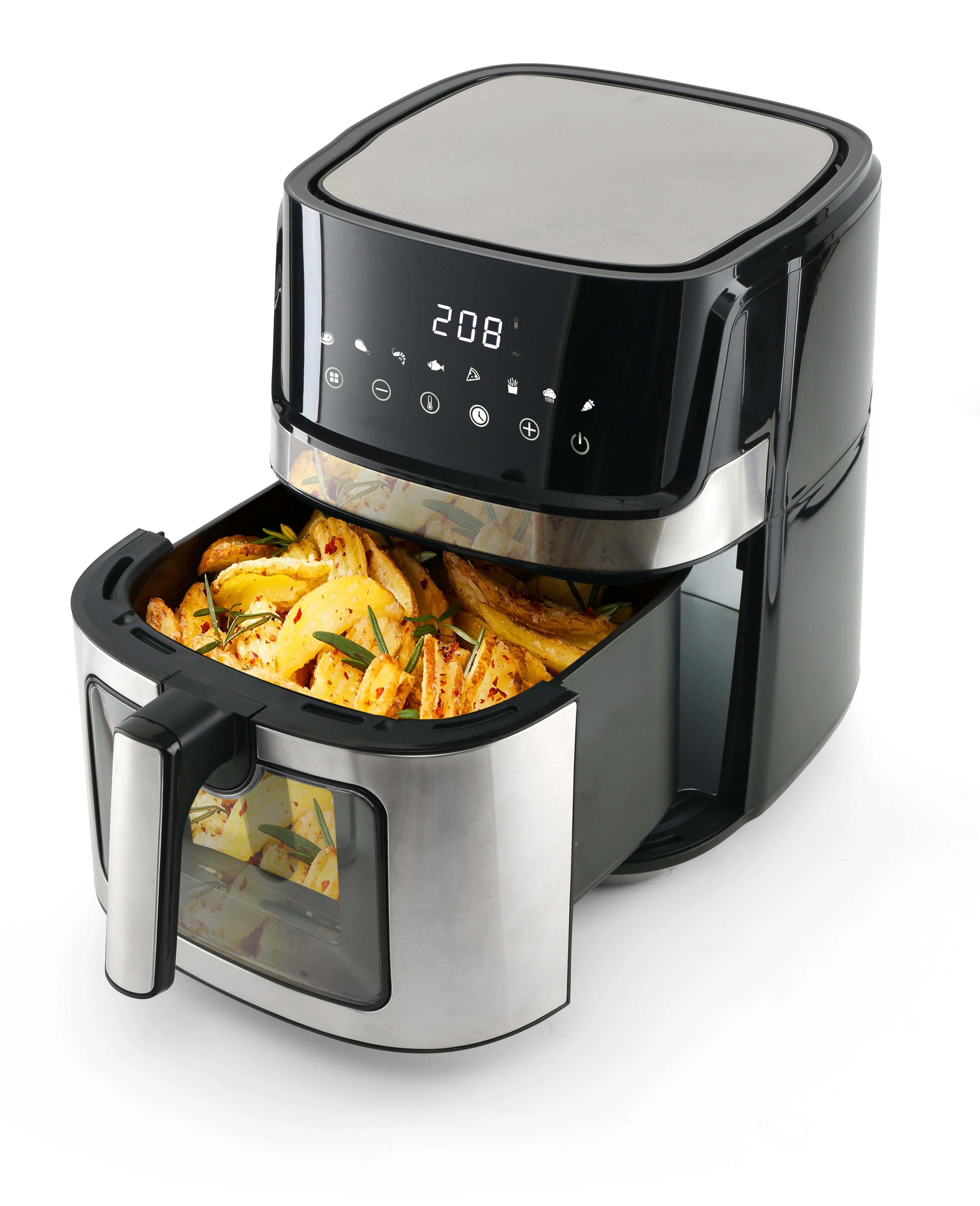 2023 Hot 1700W LCD Digital Nonstick Pot deep oil fryer 6.5L Air Fryer with Single Basket