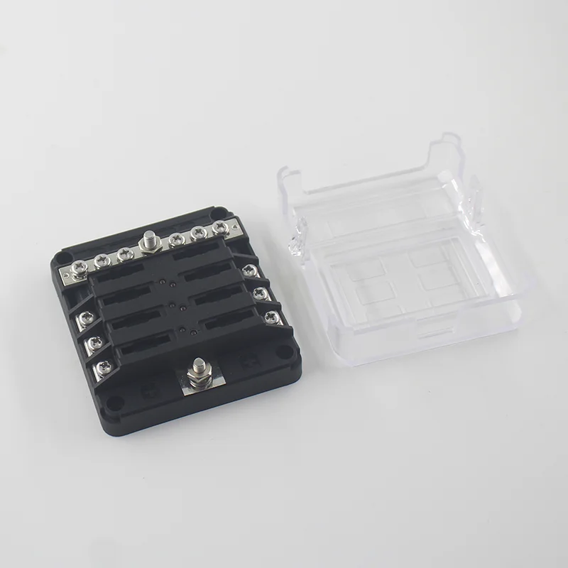 Universal dustproof 6 way  screws circuit marine  blade fuse holder fuse box with indicstor  light