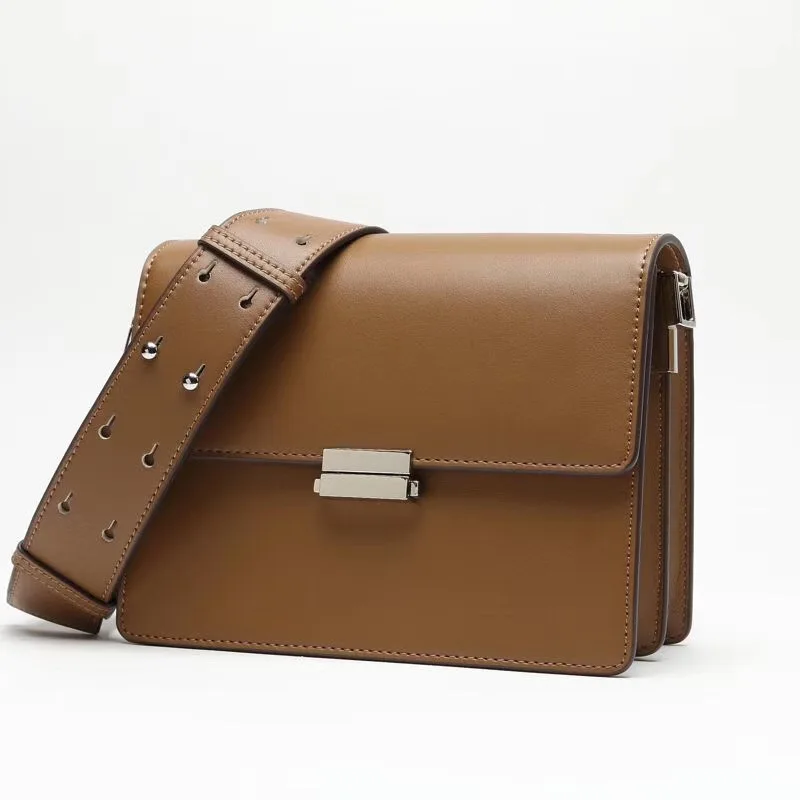 High Cost-effective Retro Classic Design Cowhide Mini Square cross body bag luxury genuine Leather Handbag