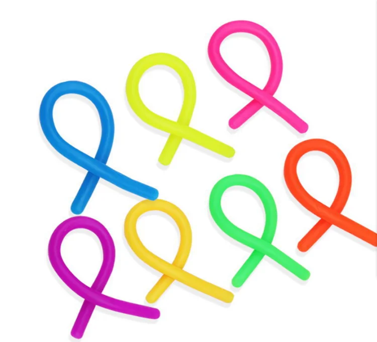
Fidget Anxiety Ansiedad Colorful TPR Elastic Noodle Pull Fidget Stress Relief Soft Stretchy String Fidget Sensory Toys for Fun 