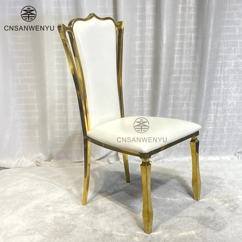 Gold ear Shape Stainless steel dining chair and high quality hotel banquet chair