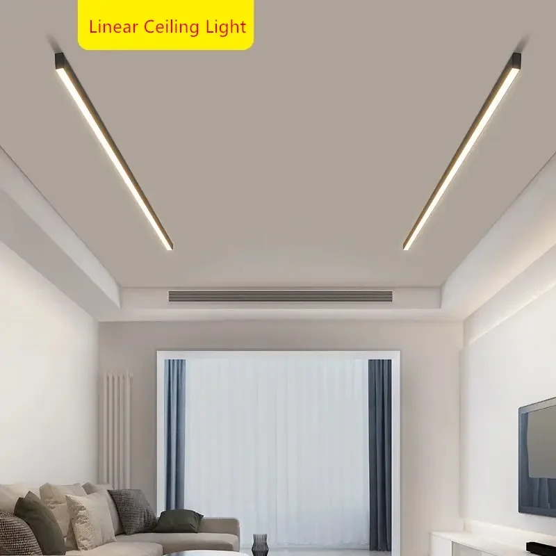 Aluminum LED Strip Light Surface Mounted Linear Light  LED Ceiling Lamp Home Hotel Decoration Round Linear Indoor Ceiling Light