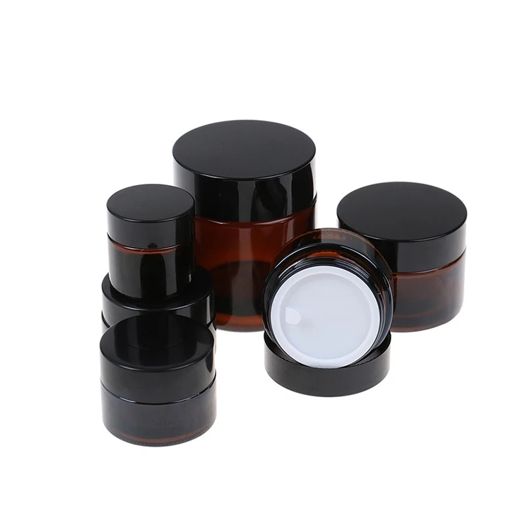 Face Cream Empty Cosmetic Storage Glass Jars and Bottles  for Oils Essential Lotion with Liners and Screw Lid
