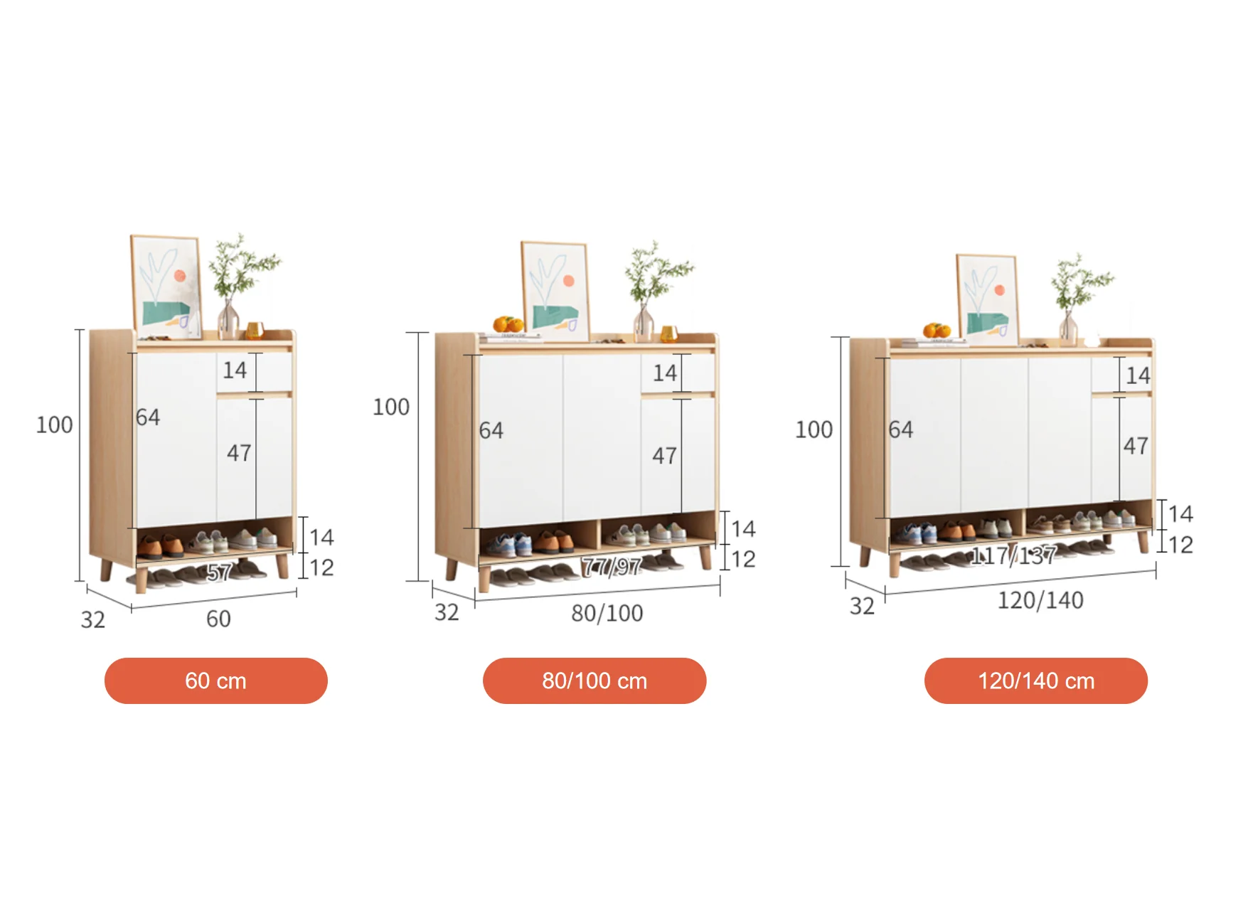 Household simple large capacity storage cabinet simple modern shoe cabinet