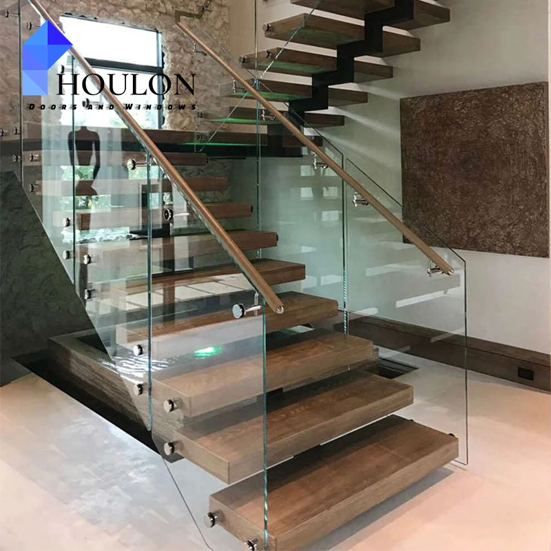 Modern Design Solid Stainless Steel Stair Railing for Balcony & Interior Spiral Staircase with Handrail