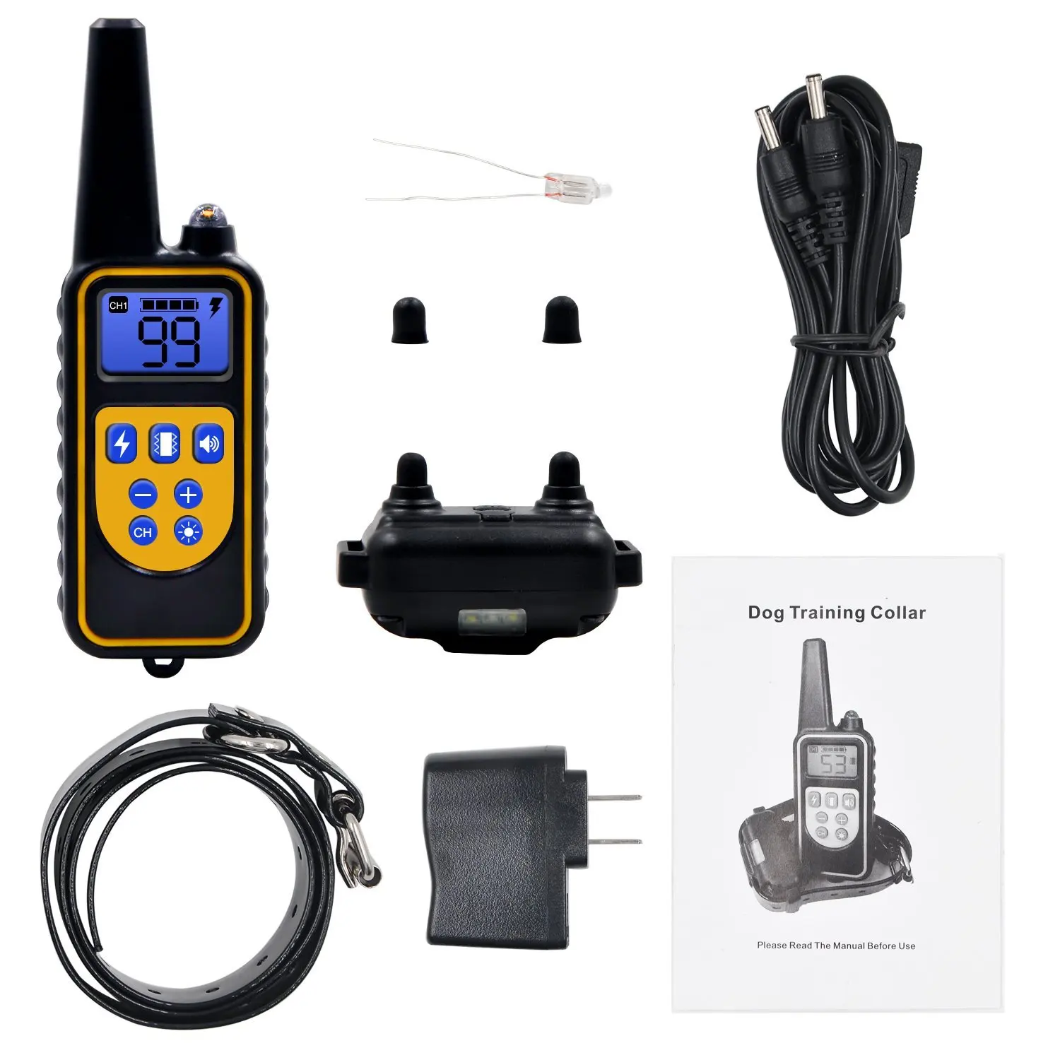  Hot Sales 800m Rechargeable Waterproof Electronic Shock Remote Dog Training Collar