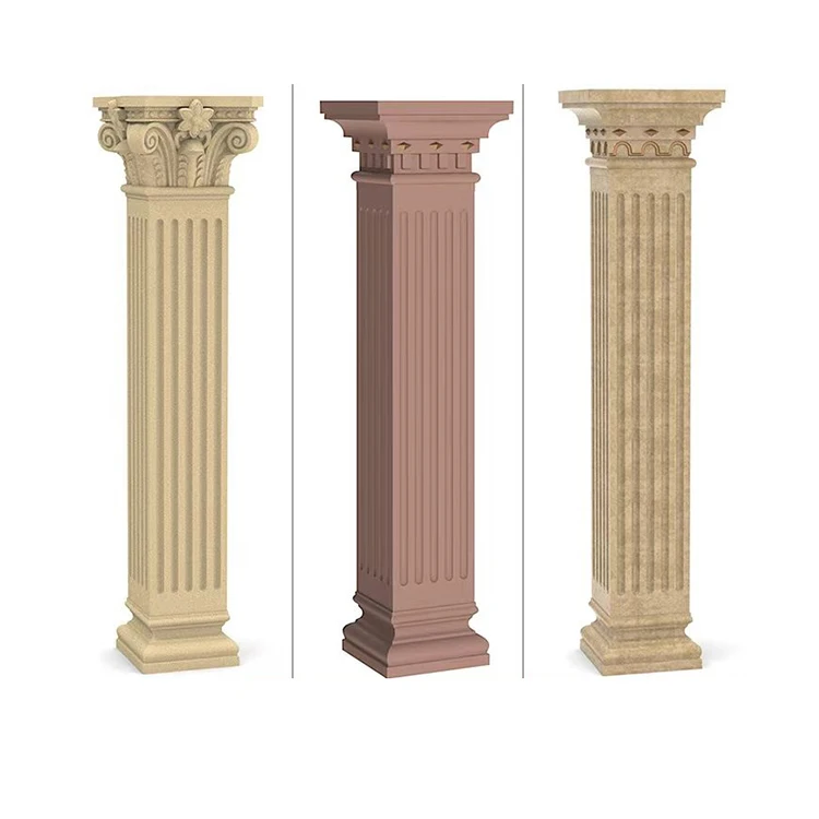 Outdoor Decorative ABS plastic concrete cast in place roman square and round pillar mold for cement columns