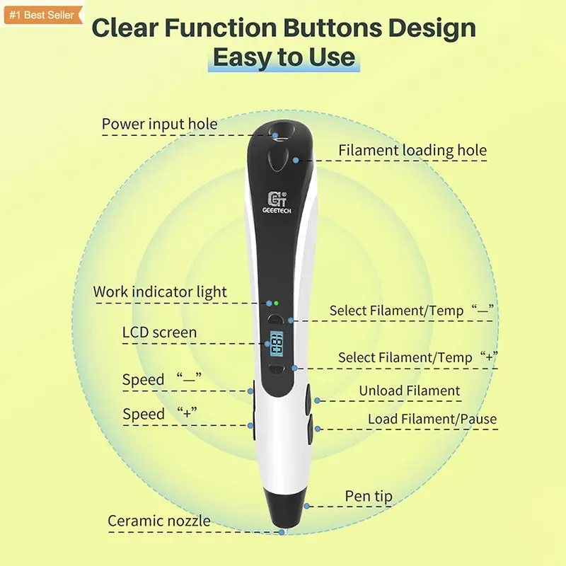 2022 New Touch Screen 3D Printing Pen With Micro Design Drawing Creative Toy Birthday Gift For Kids Set Diy 3D Printing Pen