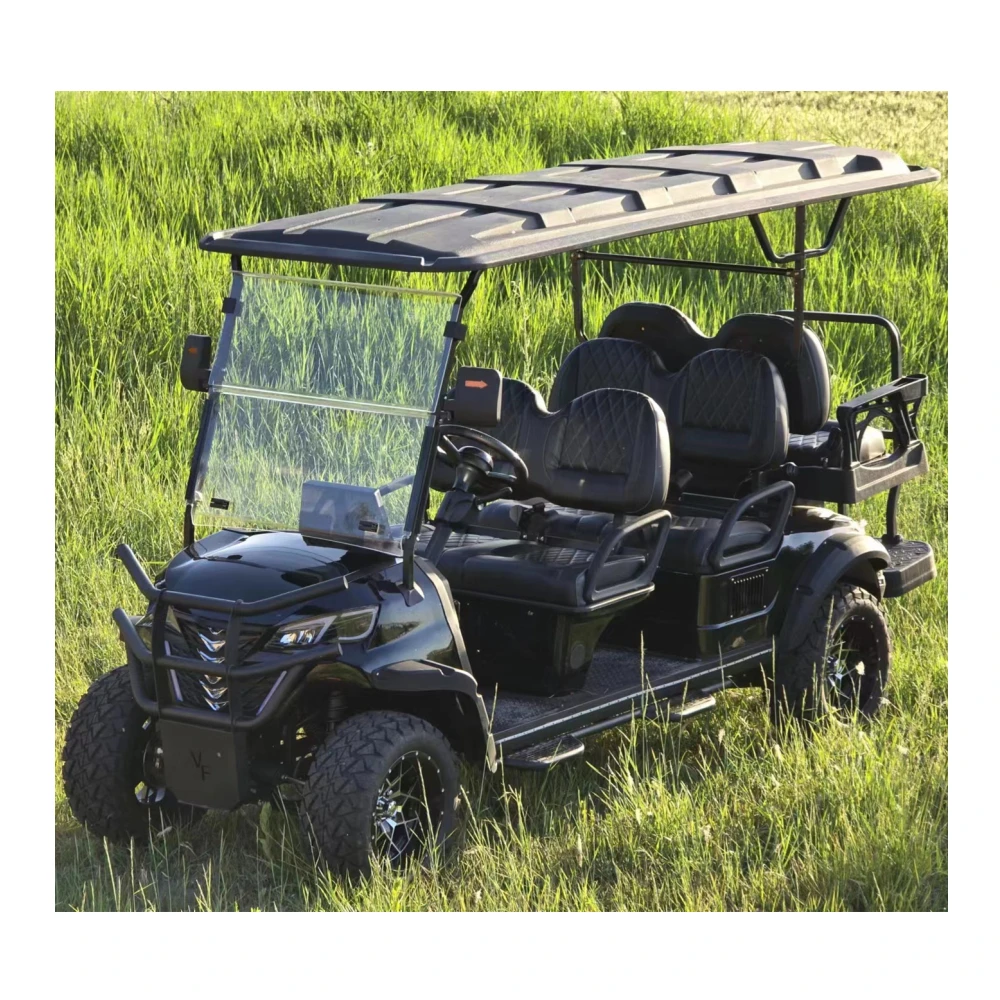 Gasoline Golf Cart off-Road Utility Sightseeing Car 4 Wheeled 6 Passengers Golf Cart for Hotel Factory Reception