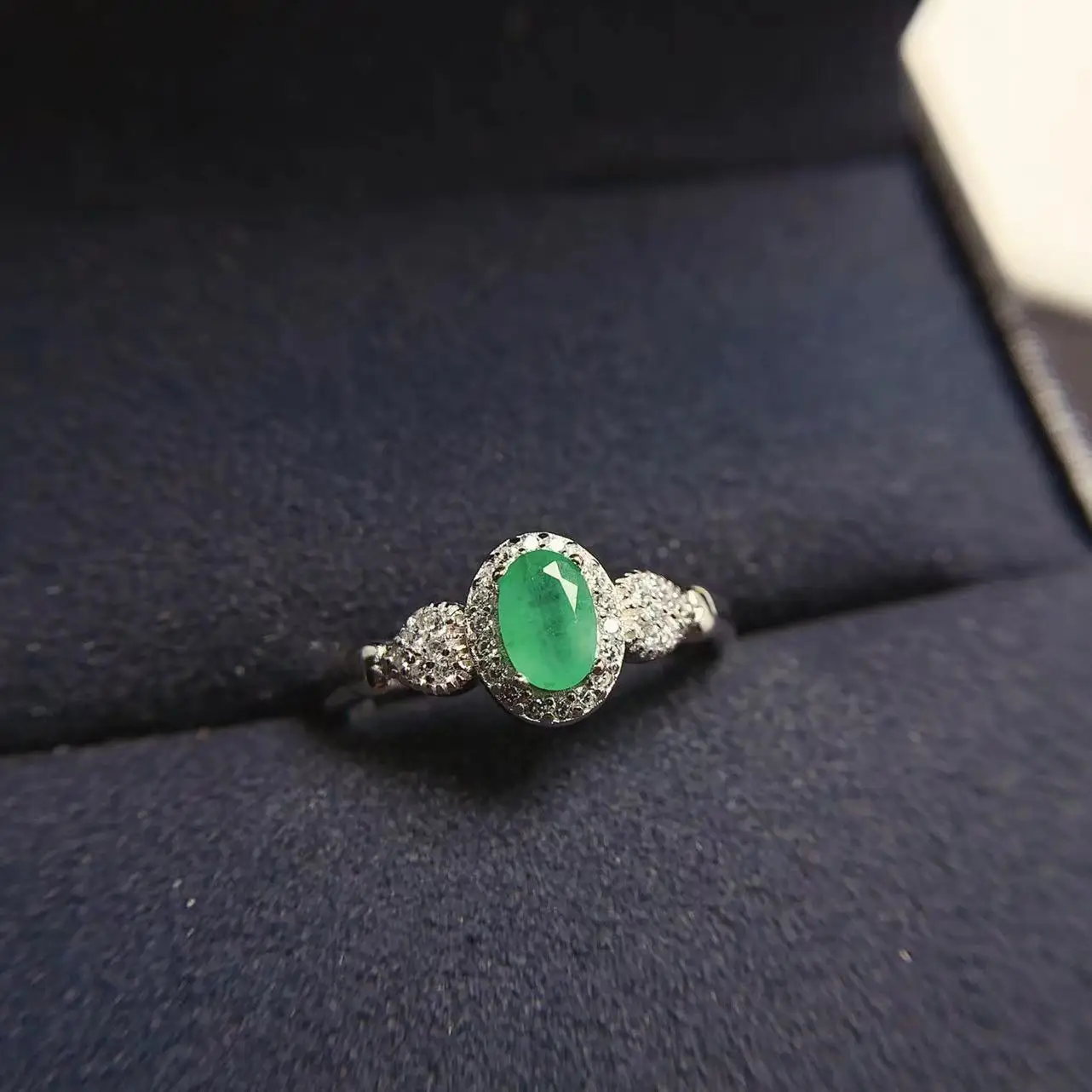 High Quality Indian 925 Silver Necklace Natural Emerald Jewelry Sets For Women