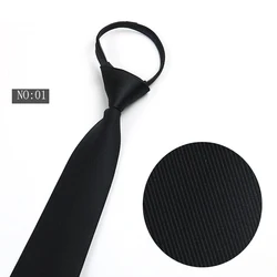 Factory direct black zipper tie black tie with zip 100% polyester