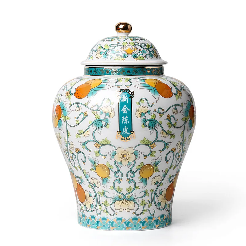 Large Capacity Modern Sealed Tea Tin Canister Porcelain Candy Food Jars Coffee Vaccum Container Ceramic Storage Jar Ginger Jar