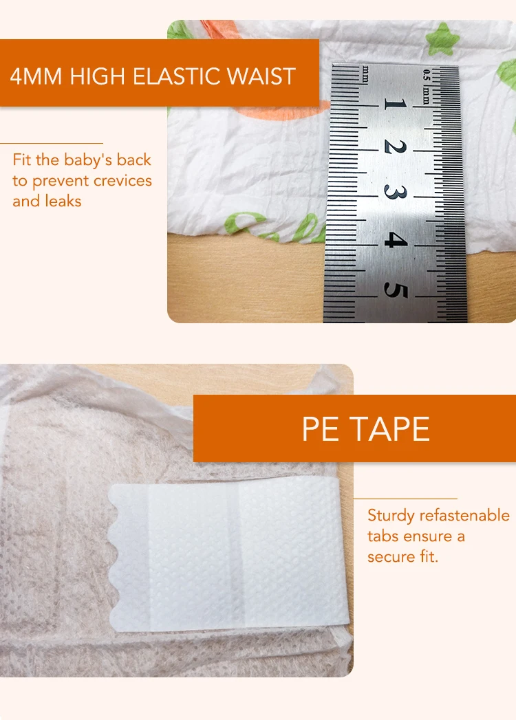 RTS Comfortable raw materials for making softcare baby diapers