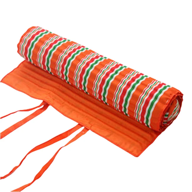 Custom Extra Large Roll Up Camping Mat Travel Folding Beach Park Rug Outdoor Waterproof Picnic Blankets with Belt Handle