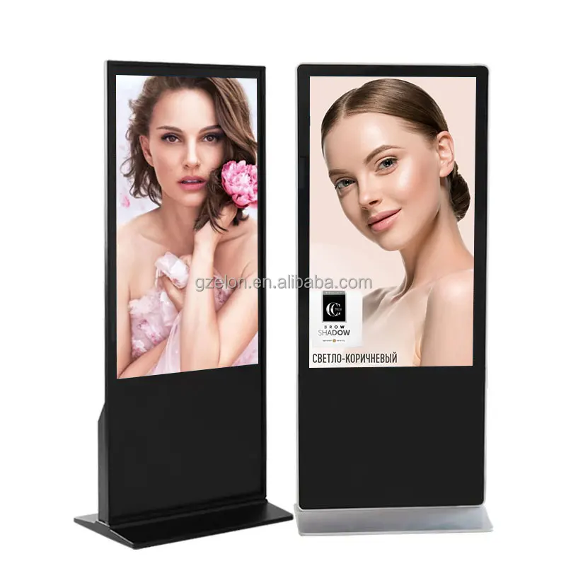 Ультра тонкий дизайн Android 12 напольная подставка Digital Signage ЖК-дисплей рекламный монитор