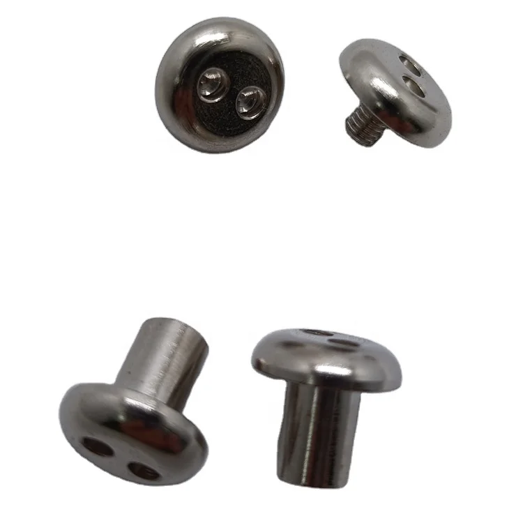 Custom M3 Carton Steel Nickel Plated Snake Eye Anti Theft Male And Female Double Lock Bolts Pair Lock Screws for Book