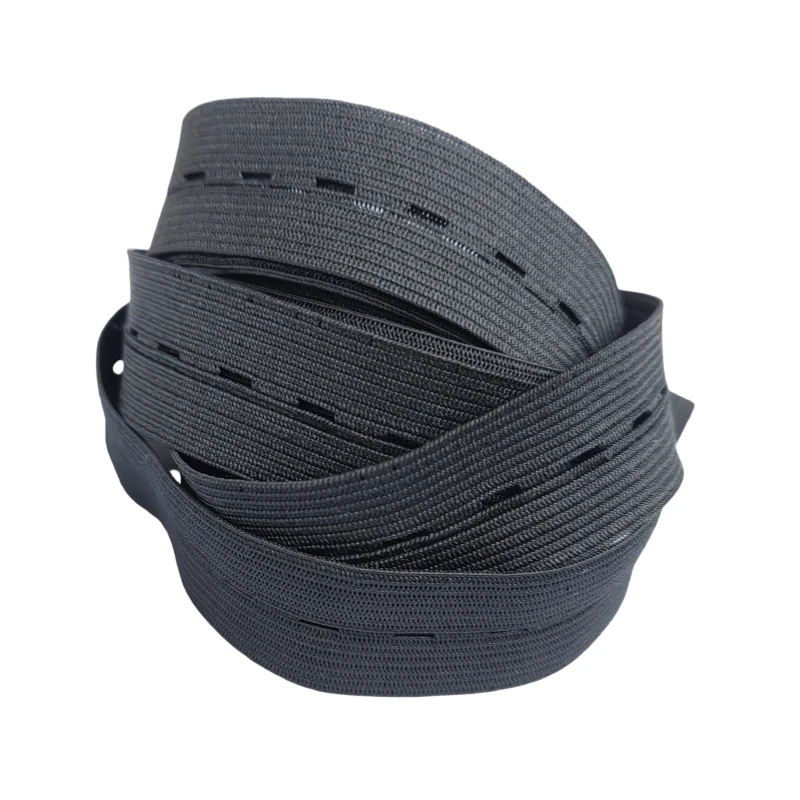 Acme free sample custom material and size high quality woven 100% Polyester PET hole elastic band For Garments