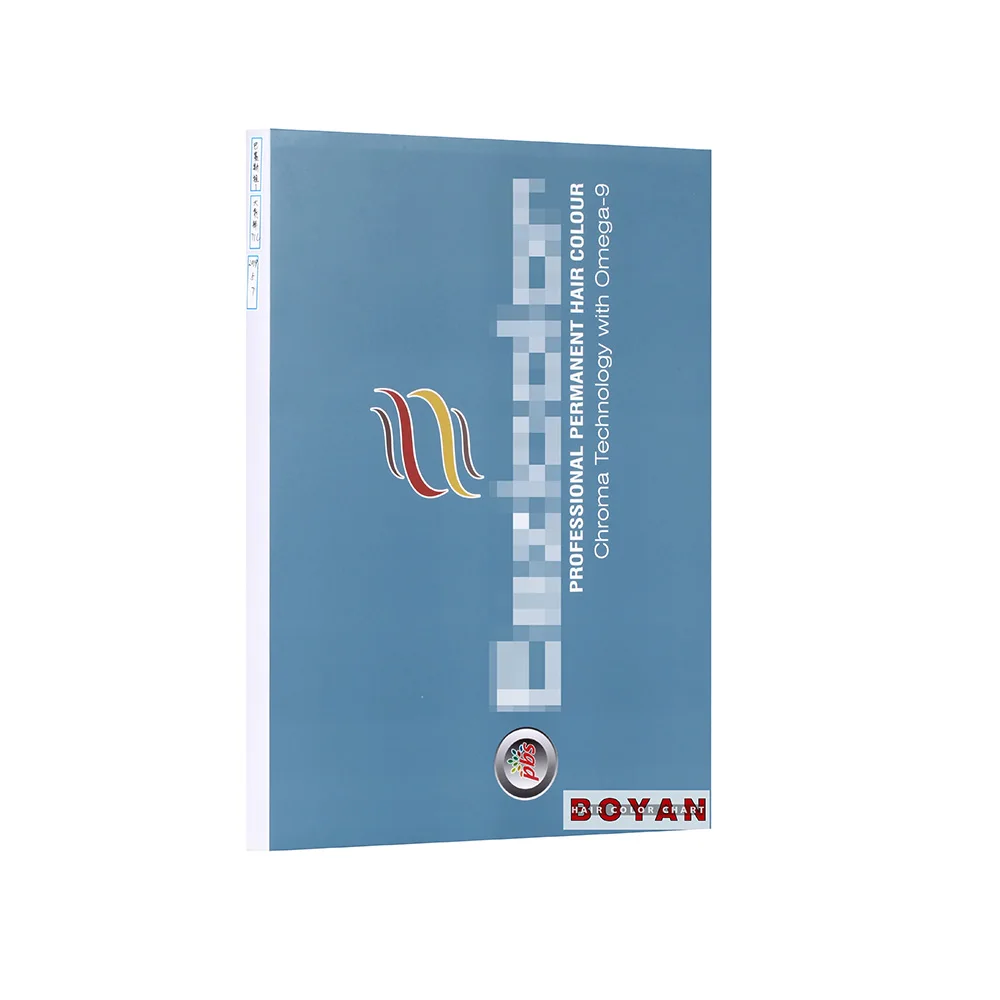 Multiple color choice 3-page hair dye color swatch chart for Salon