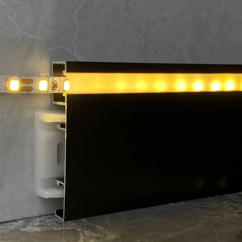 FOSHAN factory LED Illuminated Aluminum Skirting Board to modernize your interiors