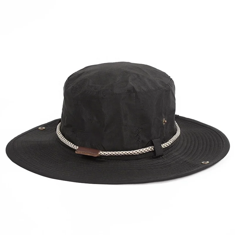 Men Women Sun Protection Wide Brim Bucket Hat Waterproof Breathable Packable Custom Boonie Hat for Fishing