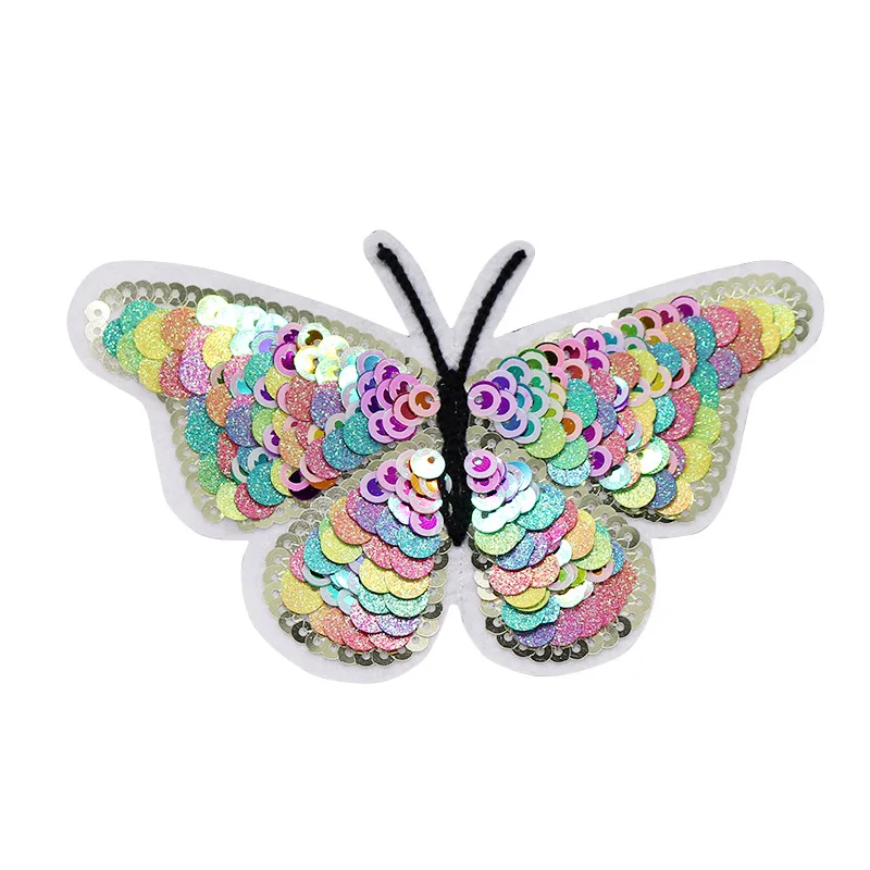 Factory Butterfly Sequins Sew On Iron On Patches For Clothes DIY Decoration T-Shirt Dresses Appliques