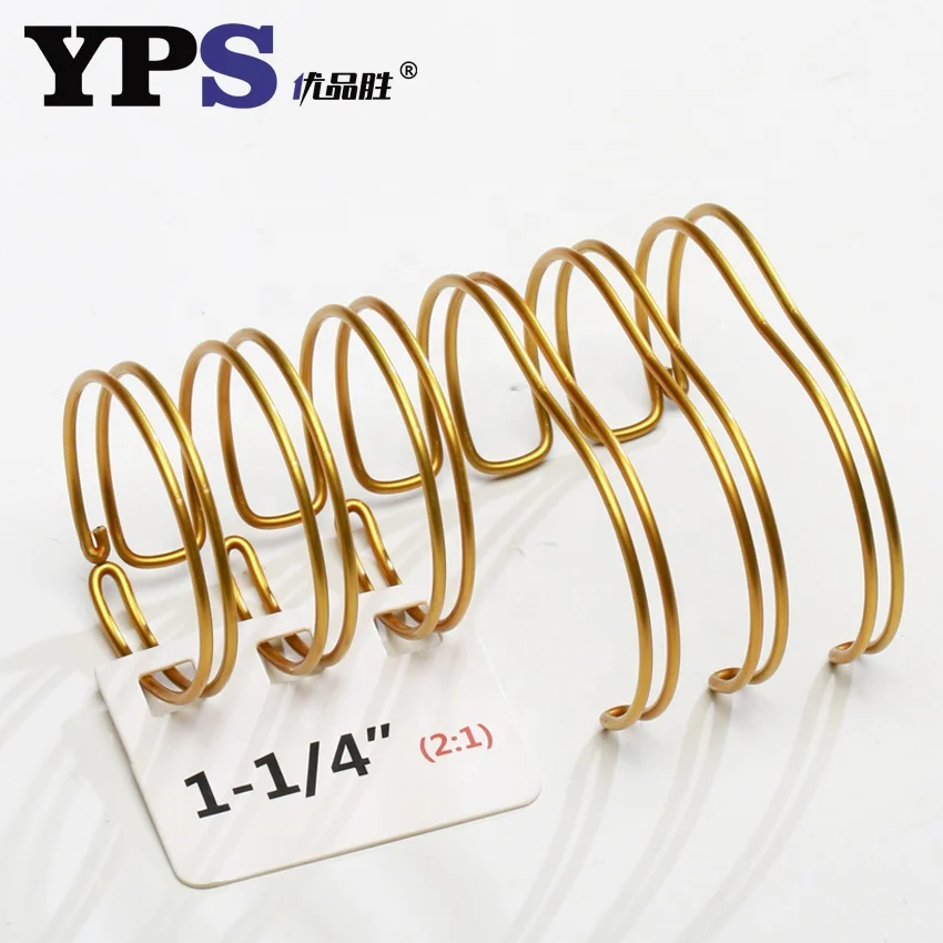 
Nylon Coated Stationery and Office Supplies 270 degree Ends Gold Color Binding Double Wire O Coil of Children 
