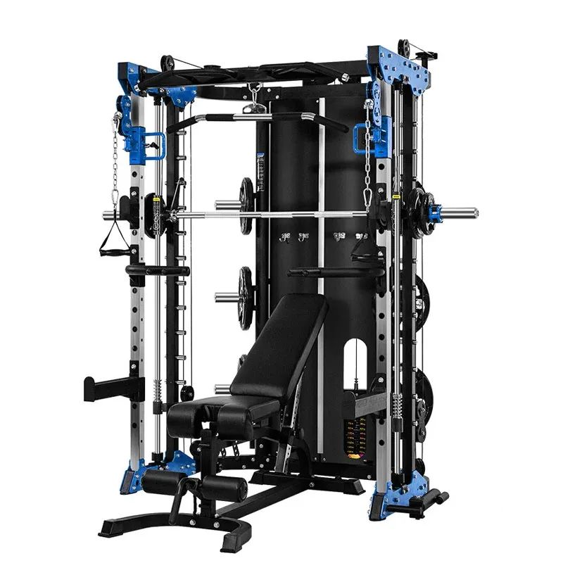 Integrated Multi Functional All-In-One Fitness Equipment Smith Machine Squat Rack Body Building Functional Power Rack