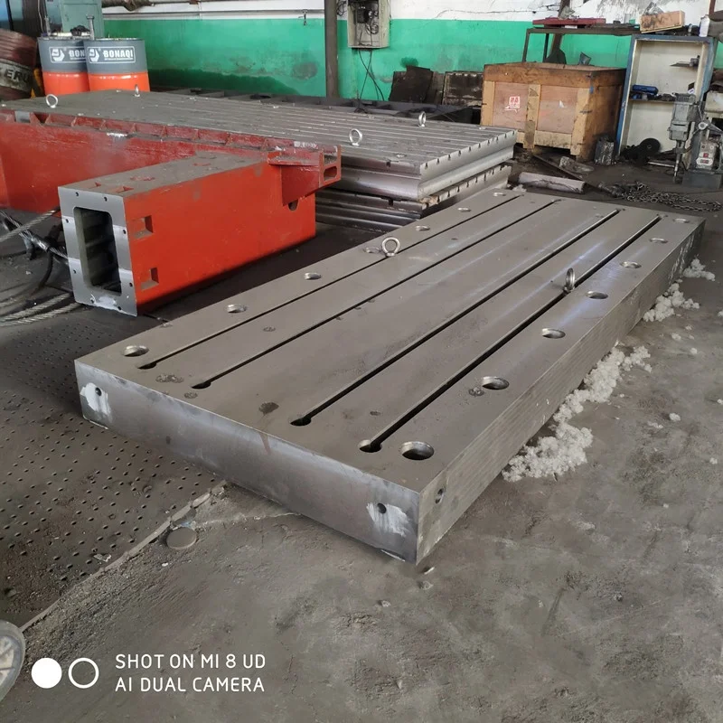 CNC milling machine bed plate Cast iron bed plate with T slots CNC machine bed plate with T slots